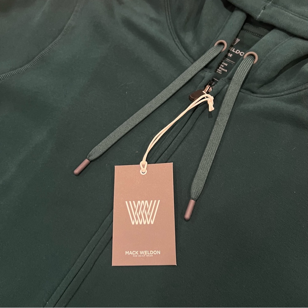 NEW Mack Weldon Men’s ACE Full-Zip Hooded Sweatshirt Midnight Pine XXL Green - Picture 6 of 15